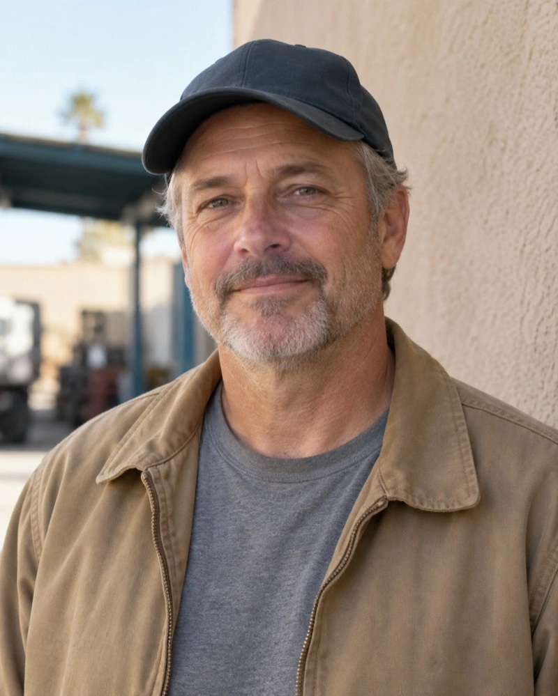 Portrait of Owen Calder, a fictional Rillstead team member.